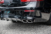 Mercedes E-Klasse Coupé C238 2016–2024 Achterdiffuser Black met Chrome uitlaattips (AMG63 design) foto 1
