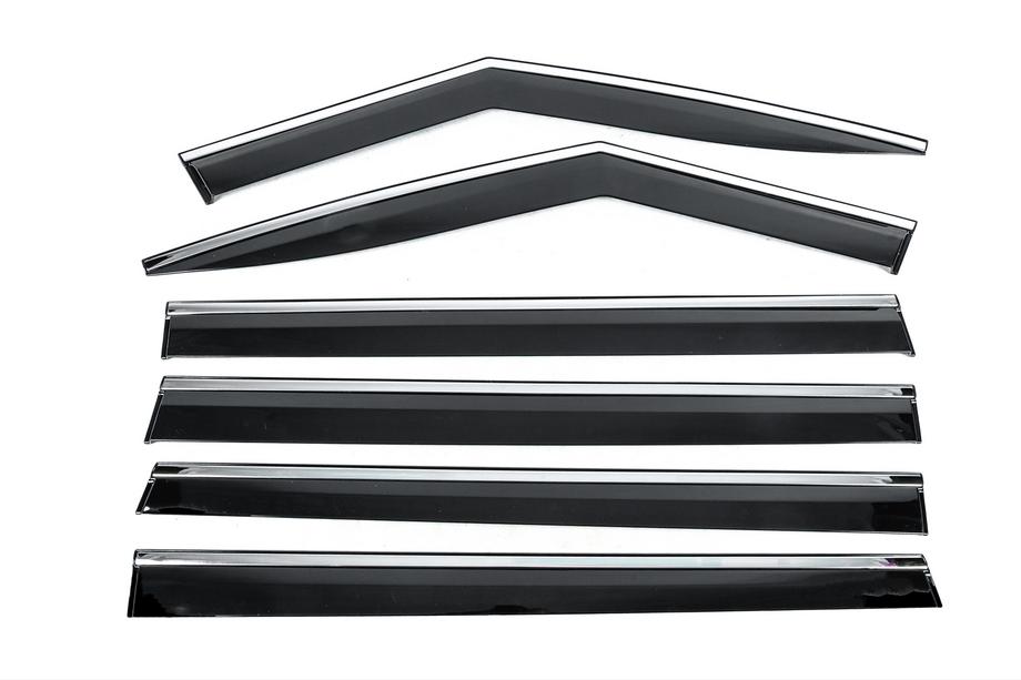 Hyundai Santa Fe 5 2023– Raamwindschermen met chromen sierlijst Niken Luxury (6 stuks) Image