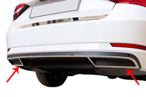 Skoda Superb 2015–2024 Carmos bumper eindstukken, RVS (2 stuks) foto 1