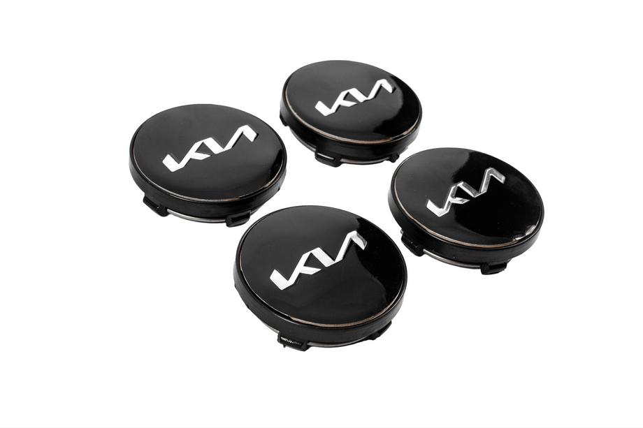 KIA Naafdoppen voor velgen 60/56 mm (zwart met chroom, 4 stuks) Foto 3