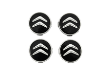 Citroen Naafdoppen voor velgen 60/56 mm (zwart met chroom, 4 stuks) foto 1
