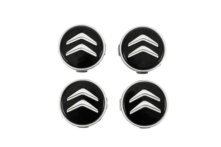 Citroen Naafdoppen voor velgen 60/56 mm (zwart met chroom, 4 stuks) Image
