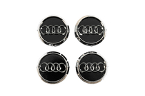 Audi Velgnaafdoppen 60/58 mm (zwart met chroom, 4 stuks) foto 1