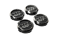 Audi Velgnaafdoppen 60/58 mm (zwart met chroom, 4 stuks) foto 3