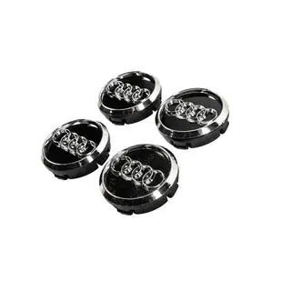 Velgnaafdoppen 60/58 mm (zwart met chroom, 4 stuks) foto 2