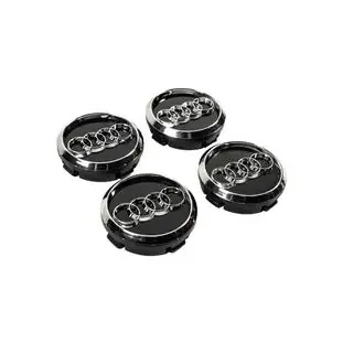 Velgnaafdoppen 60/58 mm (zwart met chroom, 4 stuks) foto 3