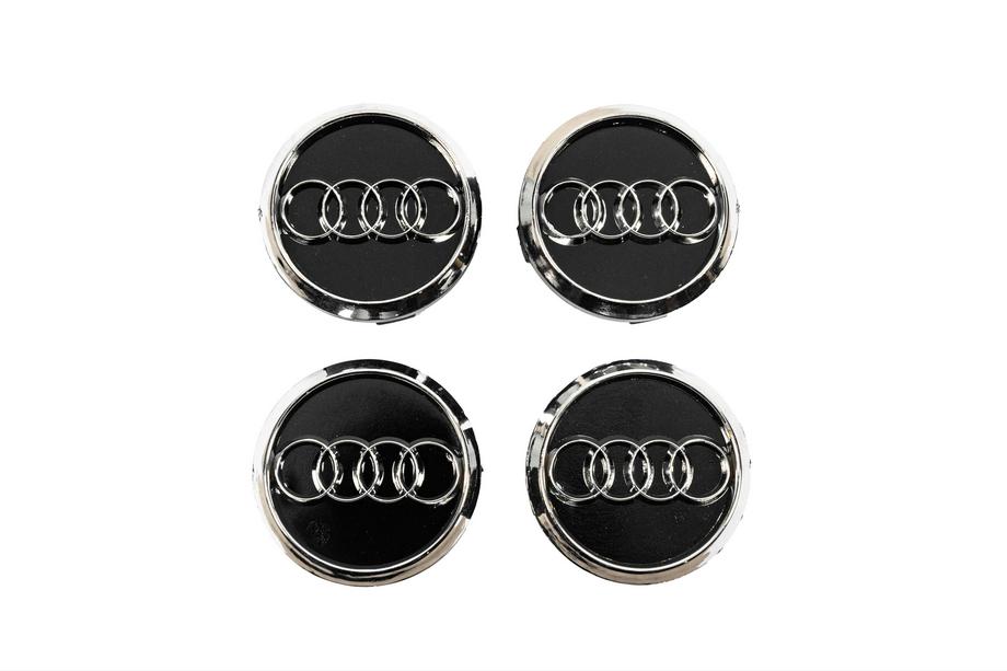Audi Velgnaafdoppen 60/58 mm (zwart met chroom, 4 stuks) Image