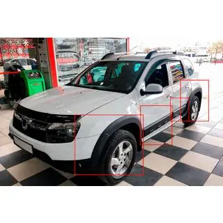 Wielkastverbreders met sierlijsten EuroCap (12 st., glad, matzwart, ABS) Renault Duster 2008–2017 foto 1