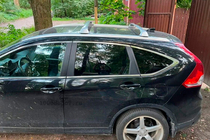 Honda CRV 2012–2016 Dakdragers (dwarsbalken) voor geïntegreerde dakrails OEM (2 stuks) Zwart foto 2