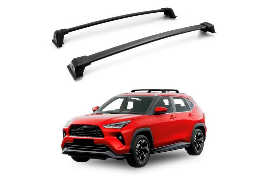 Toyota Yaris/Yaris Cross (XP210) 2020– Dakdragers (dwarsbalken) voor geïntegreerde dakrails OEM (2 stuks) Zwart Foto 1