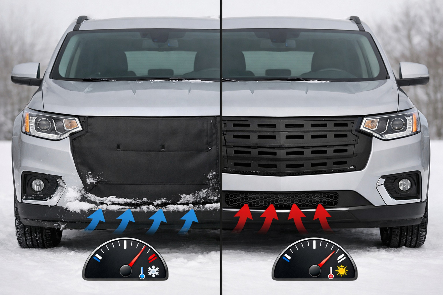 Welke winterafdekking kies je zodat de motor niet oververhit raakt en het warm blijft in de cabine