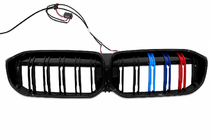 BMW 3 Serie G20/G21 2018– M-Color LED nierengrille (2022+, hoogglans zwart) foto 3