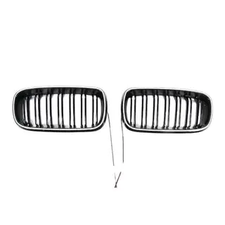 BMW niergrilles M-look LED (glanzend zwart) foto 2
