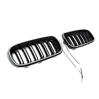 BMW niergrilles M-look LED (glanzend zwart) foto 4