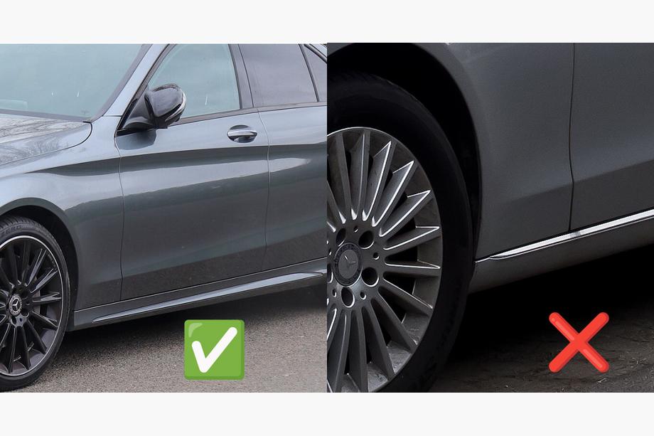 Mercedes C-klasse W205 2014–2021 Premium voorste spatlappen (voor AMG-Line, 2 stuks) Foto 2