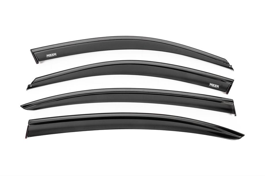 BMW 3 Serie F30/F31 2012–2019 Winddeflectors met zwarte sierlijst Niken Luxury (4 stuks) Image