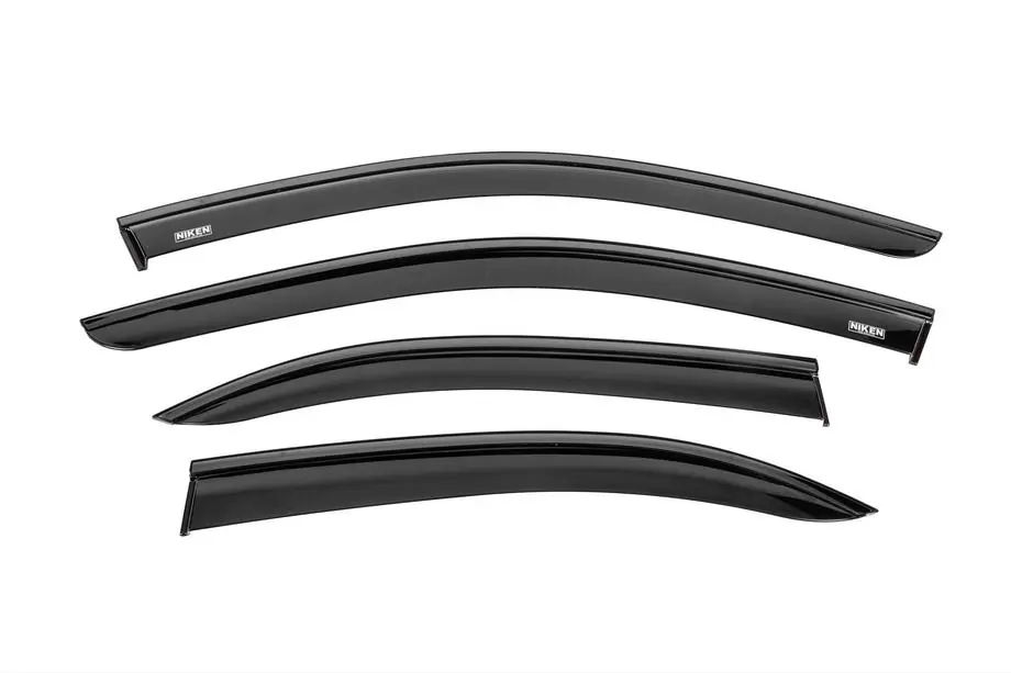 Mercedes C-klasse W204 2007–2015 Winddeflectors met zwarte sierlijst Niken Luxury (4 stuks) Image