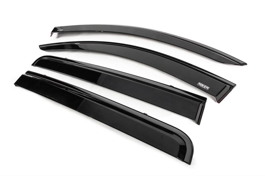 Mitsubishi L200 2015–2024 Winddeflectors met zwarte sierlijst Niken Luxury (4 stuks) Foto 2