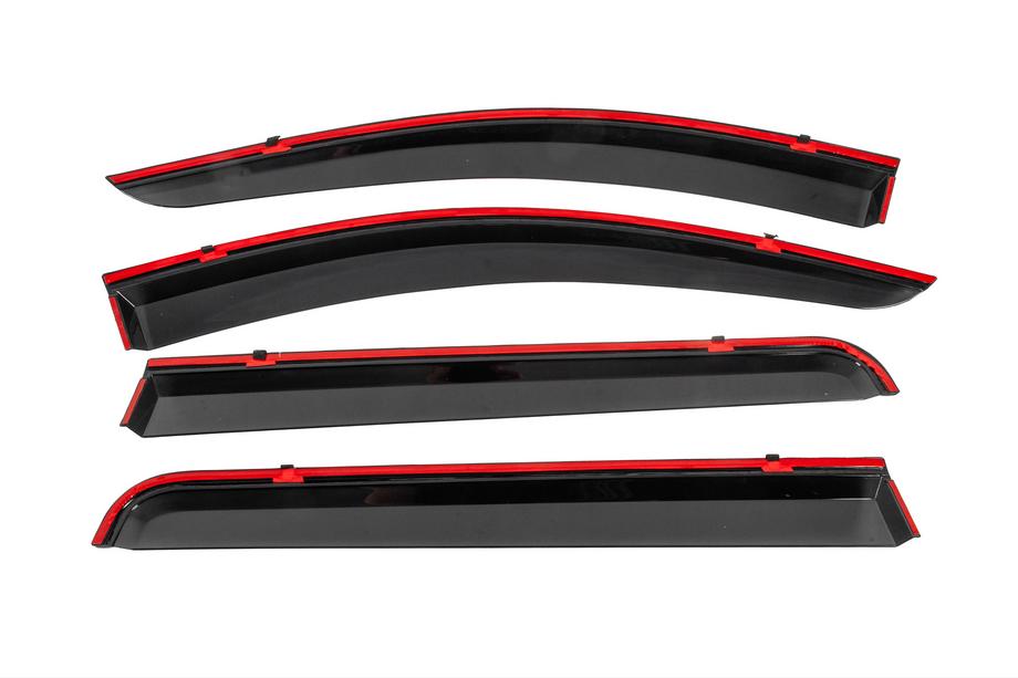 Mitsubishi L200 2015–2024 Winddeflectors met zwarte sierlijst Niken Luxury (4 stuks) Foto 4