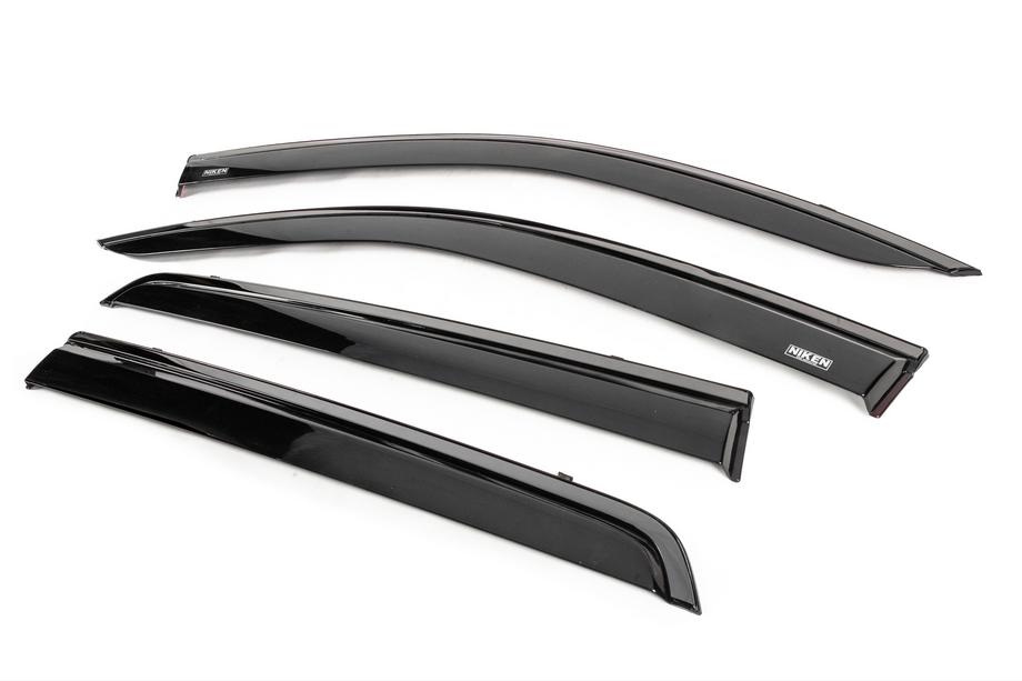 Toyota Hilux 2015– Winddeflectors met zwarte sierlijst Niken Luxury (4 stuks) Foto 2