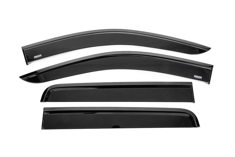 Mercedes X-klasse 2017–2020 Winddeflectors met zwarte sierlijst Niken Luxury (4 stuks) Image
