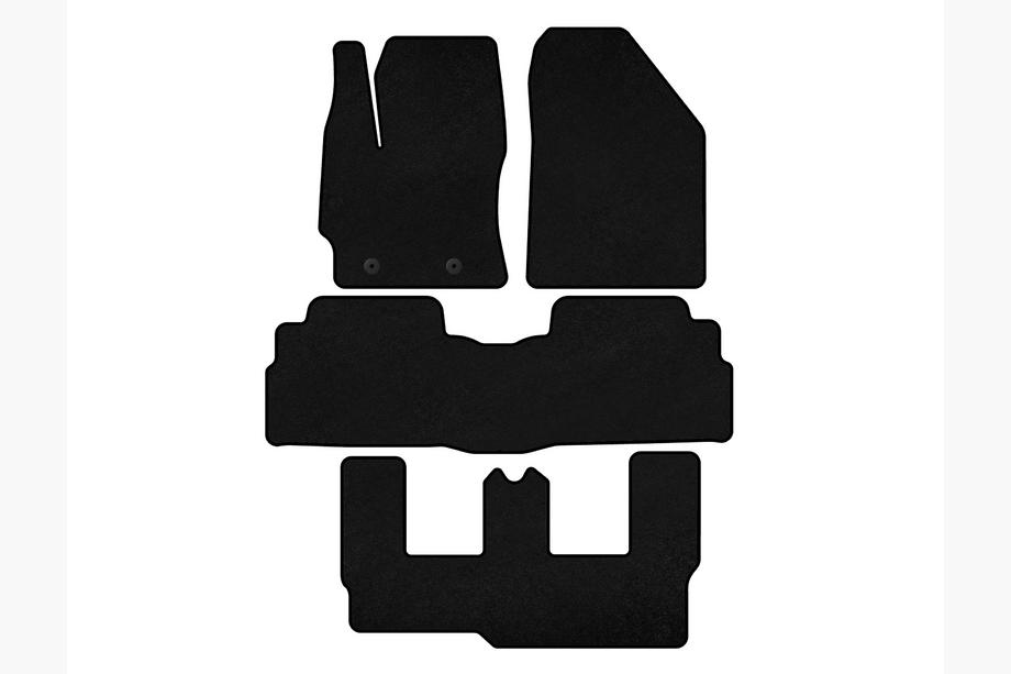 Toyota Verso 2009–2018 Deluxe textielen automatten (3 rijen, 7-zits, zwart) Image