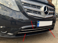 Mercedes Vito/V-klasse W447 2014– Afdeklijsten voor bumperrooster (2-delig, RVS) Vito bestelwagen (chroom) foto 2