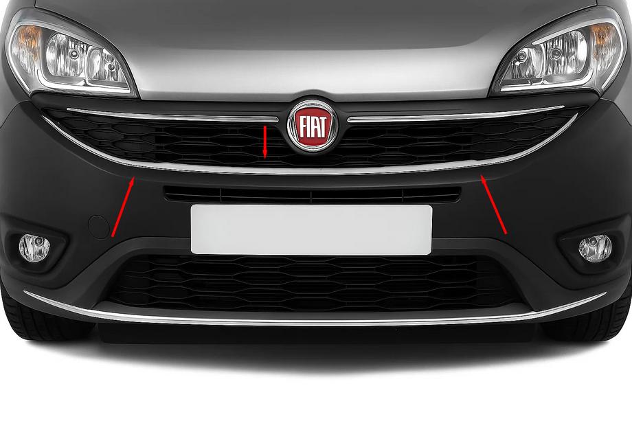 Fiat Doblo II 2010–2022 RVS sierlijst rondom het onderste grille (2015↗) Image