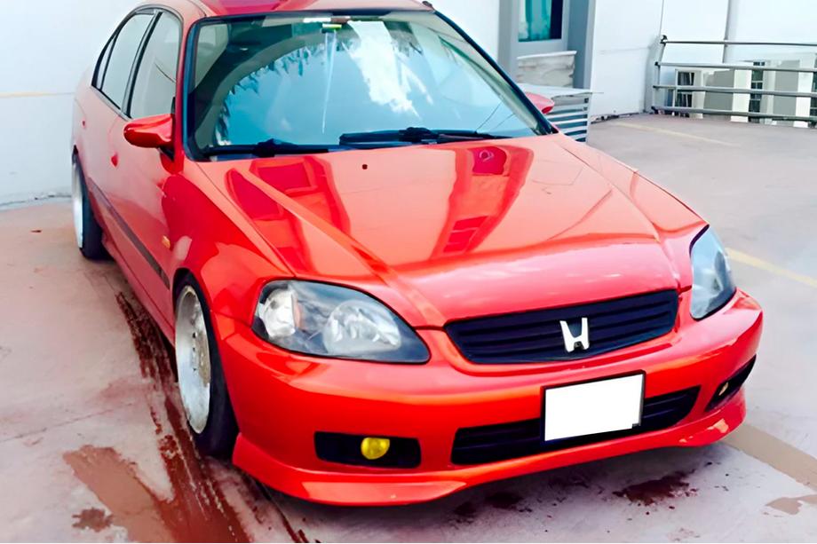 Honda Civic 1995–2001 Afgeprijsd Voorlipspoiler DPT V-2 (hoogglans zwart) Image