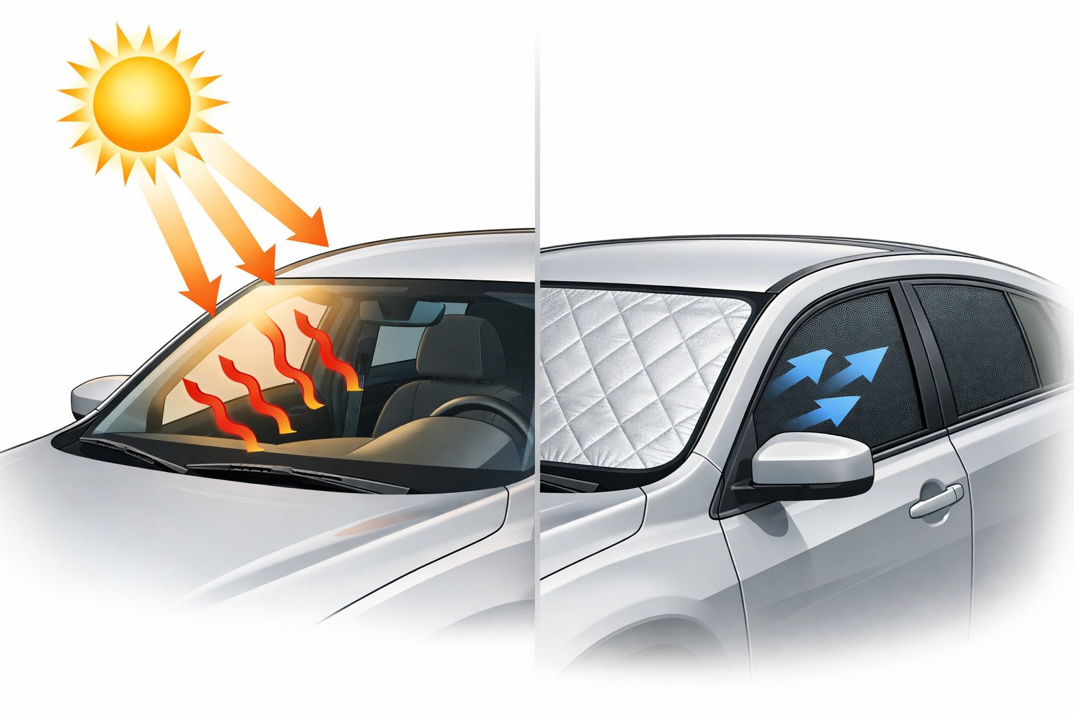 Helpen zonneschermen tegen oververhitting van het interieur in de zon?