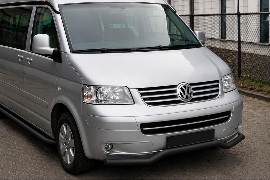 Volkswagen T5 Caravelle 2004–2010 Voorbumperbeschermer Wave ST007 Black (RVS) Image