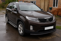 Kia Sorento II XM 2009–2014 Frontbeschermbeugel ST008 Black (2013-2015, RVS) foto 3
