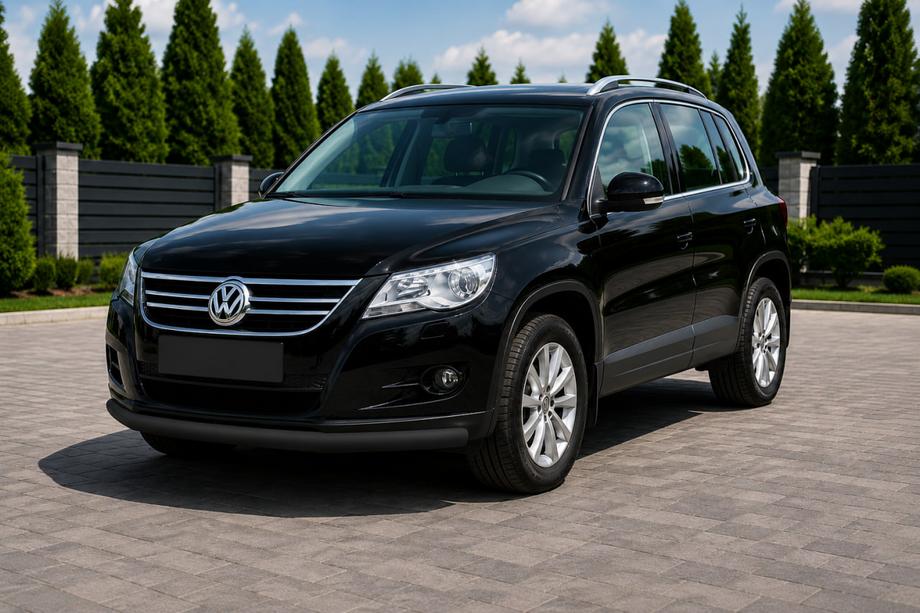 Volkswagen Tiguan 2007–2016 Voorbumperbescherming ST008 Black (RVS) Image