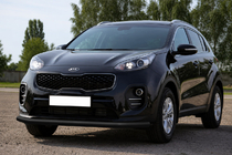 Kia Sportage 2015–2021 Voorbumperbescherming ST008 Black (RVS) foto 1
