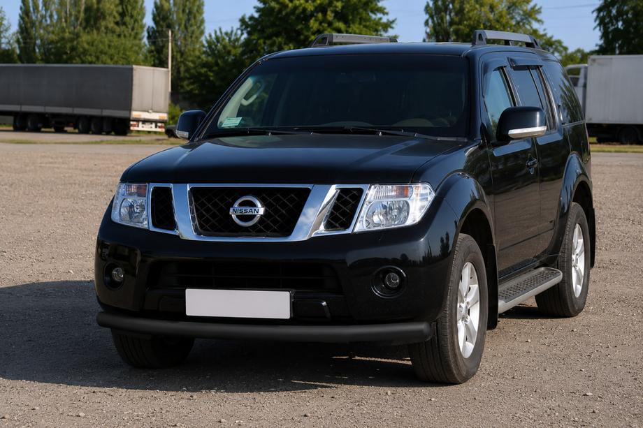 Nissan Pathfinder R51 2005–2014 Frontbescherming ST008-1 Black (RVS) Foto 1