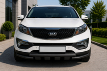 Kia Sorento II XM 2009–2014 Voorbumperbescherming ST009-15 Black (2013-2015, RVS) foto 1