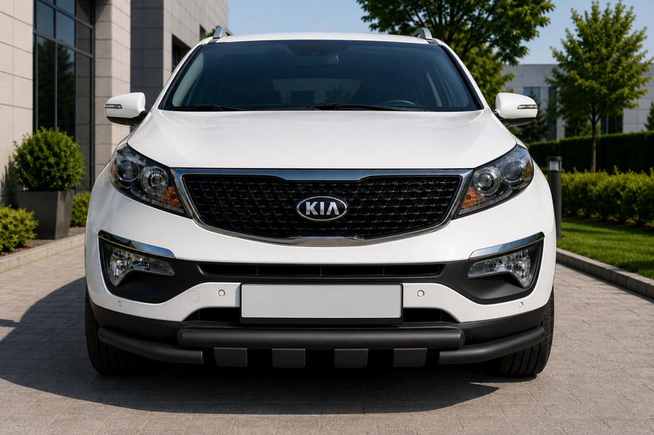 Kia Sorento II XM 2009–2014 Voorbumperbescherming ST009-15 Black (2013-2015, RVS) Image