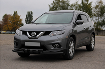 Nissan X-trail T32/Rogue 2014–2021 Voorbescherming ST009-15 Black (RVS) foto 2
