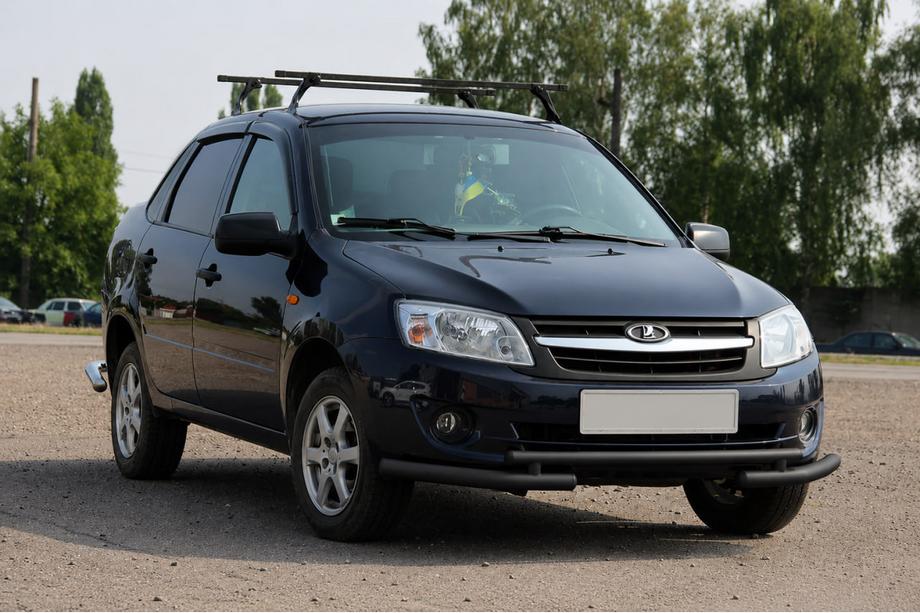 Lada Granta 2011– Frontbeschermbeugel ST009-2 Black (RVS) Foto 1