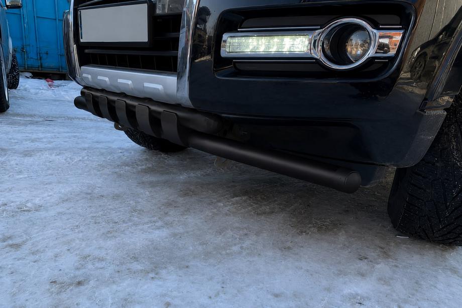 Mitsubishi Pajero Wagon IV 2006–2021 Voorbumperbeschermer ST015 Black (RVS) Foto 3