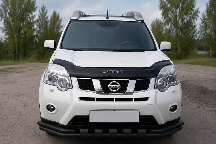 Nissan X-trail T31 2007–2014 Voorbumperbeschermer ST015 Black (RVS) Foto 1