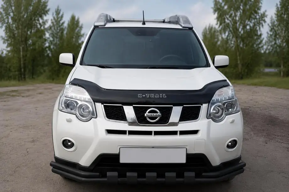 Nissan X-trail T31 2007–2014 Voorbumperbeschermer ST015 Black (RVS) Image