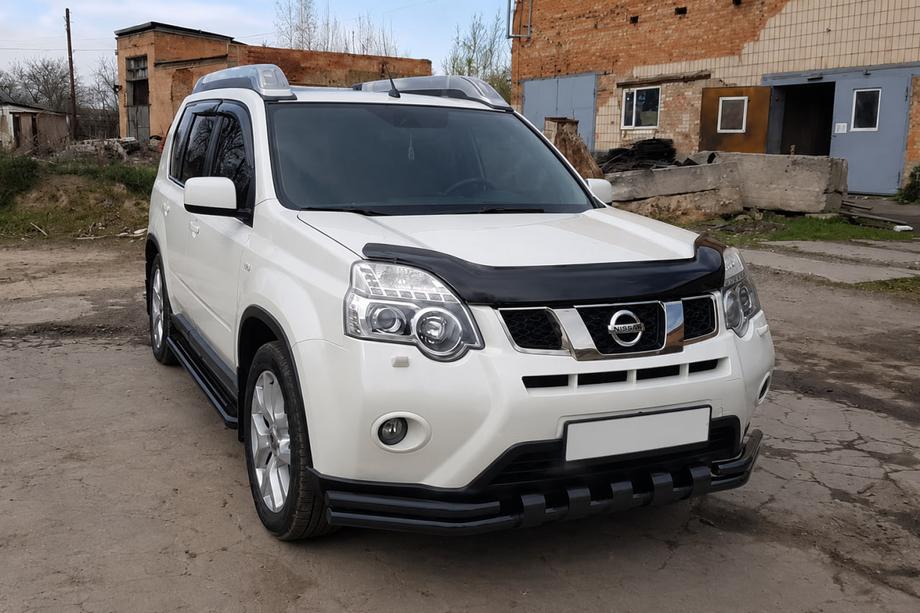 Nissan X-trail T31 2007–2014 Voorbumperbeschermer ST015 Black (RVS) Foto 3