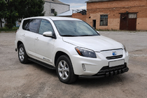 Toyota Rav 4 2006–2013 Voorbumperbeschermer ST015 Black (RVS) foto 2