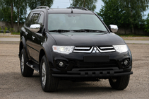 Mitsubishi L200 2006–2015 Voorbumperbeschermer ST015 Black (RVS) foto 1
