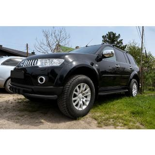 Voorbumperbeschermer ST015 Black (RVS) Mitsubishi Pajero Sport 2008–2015 foto 1