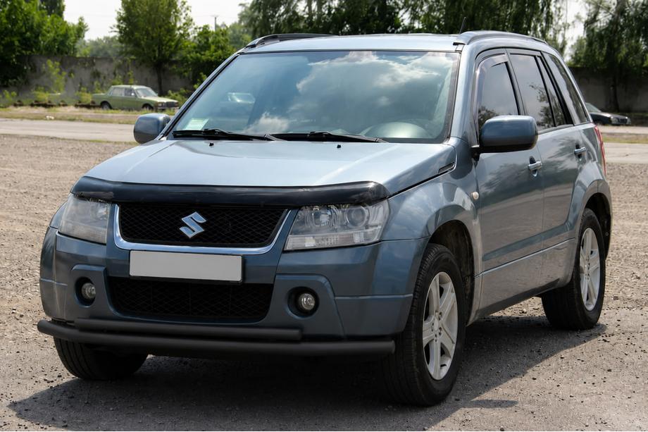 Suzuki Grand Vitara 2005–2017 Dubbele frontbuis 60/42 mm zwart (RVS) Image