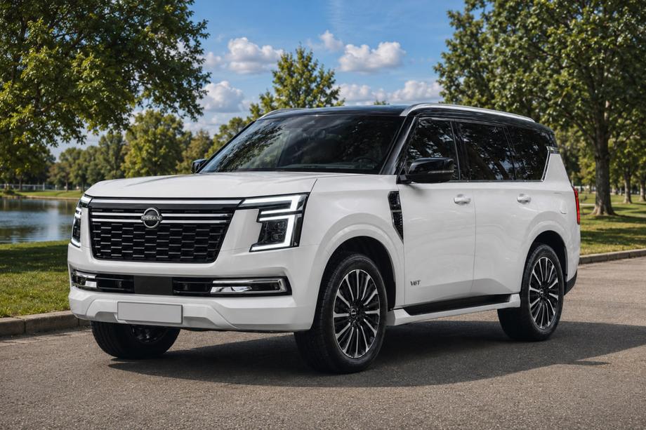 Nissan Patrol Y63 2025– Geïntegreerde grijze OEM dakrails (aluminium) Image