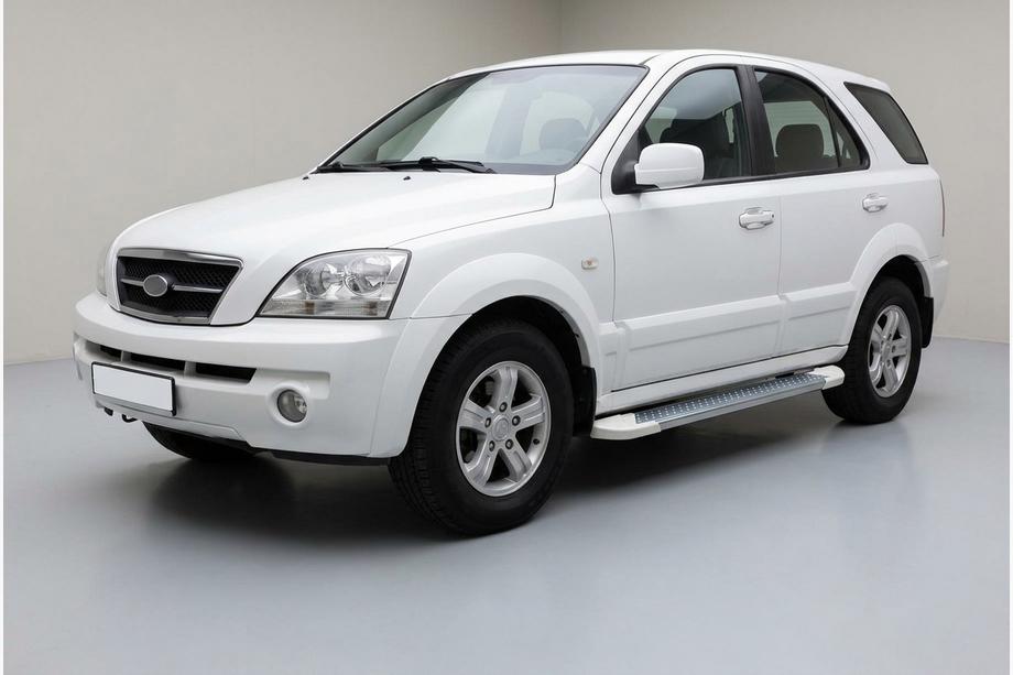 Kia Sorento I BL 2002–2009 Side steps Allmond White (2 st., aluminium) Image