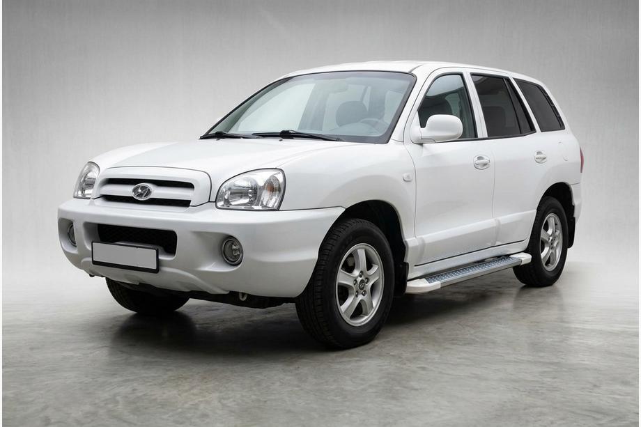 Hyundai Santa Fe 1 2000–2006 Side steps Allmond White (2 st., aluminium) Image